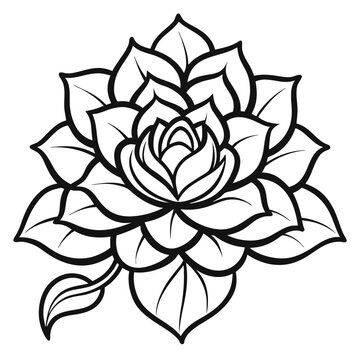 black and white flower