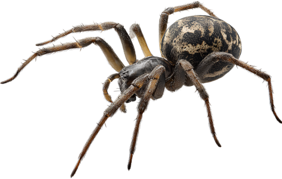 Spiders isolated on a transparent background