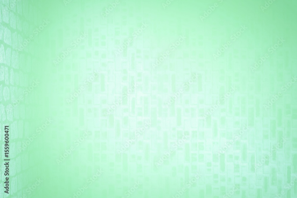 Poster single mosaic-patterned green wall surface is showing flat design with gradient vignette effect
