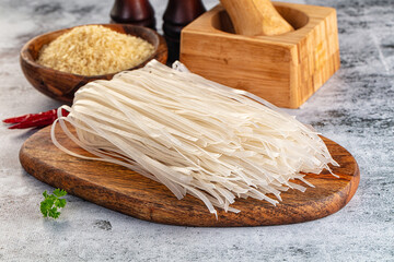 Raw dry pho noodles for cooking