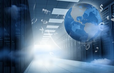 Holographic earth in hallway