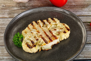 Vegan grilled cauliflower cabbage steak