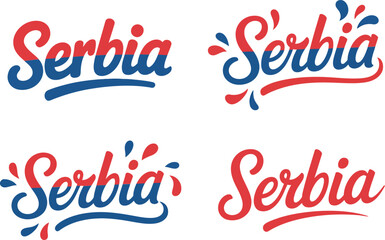 Serbia clean bold brush style vector design with playful accent for national pride or sticker merchandise  