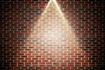 Red brick wall under spotlight