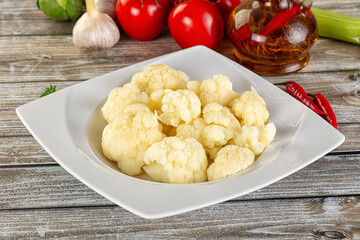 Vegan cuisine Steamed cauliflower cabbage
