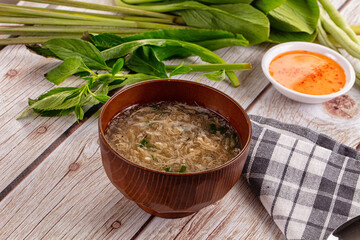 Hot Asian crab meat soup