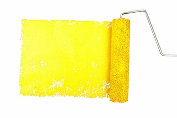Yellow painting with roller