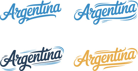 Argentina light blue brush typography vector design with curved script for travel sticker or patriotic print   © kdpprosolutions2015