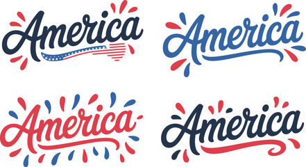 America bold splash red and blue brush lettering vector for 4th of july t-shirt or patriotic usa themed sticker   © kdpprosolutions2015