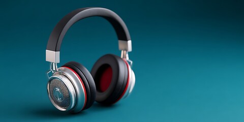 Naklejka premium Music Headphones with Clean Background
