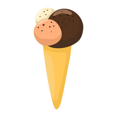Sweet Ice Cream Cone in Summer Season Illustration