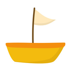 Yellow Cute Boat Illustration