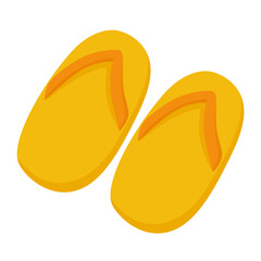 Yellow Flip Flops Sandals Illustration