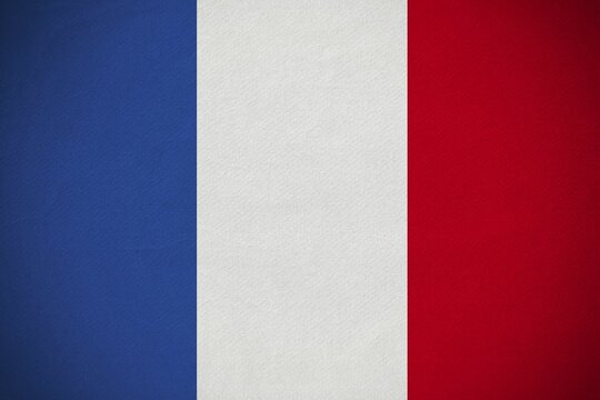 Fototapeta French national flag is showing flat design with subtle fabric texture filling entire frame
