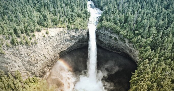 Fototapeta Waterfall and forest around a circle
