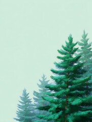 Fototapeta premium Winter forest, illustration background
