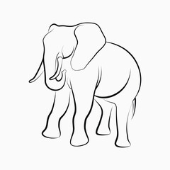 Elephant outline drawing animal wildlife
