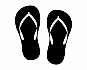 Flip flops sandal beach wear flat vector icon