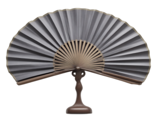 Elegant Folding Fan on Stand with Detailed Design