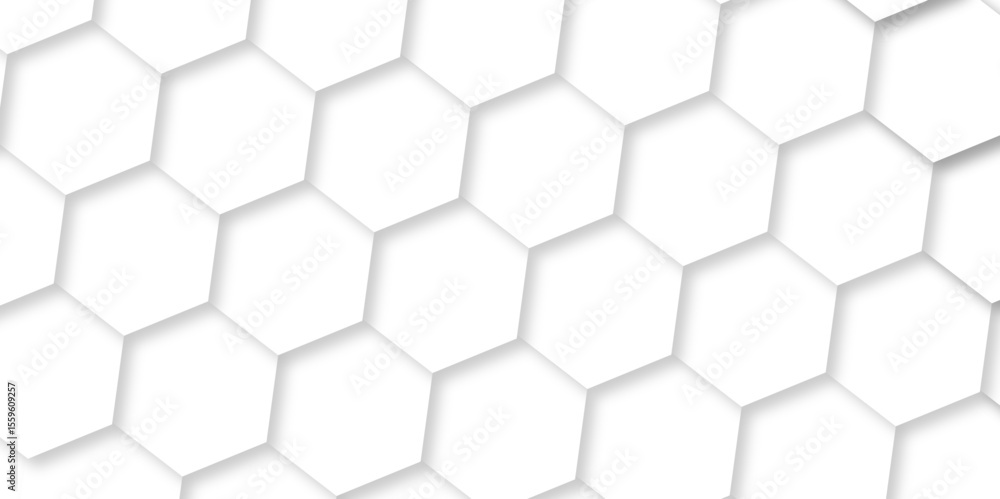 Aufkleber abstract white hexagon concept background. seamless bright white abstract honeycomb. technology for 