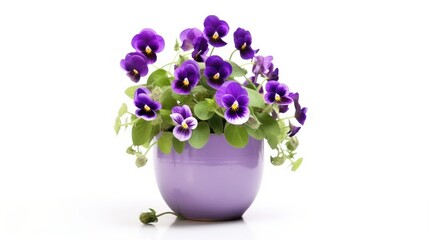 Nemesia flower in pot isolated on white background
