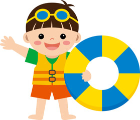 물놀이 하는 남자 아이