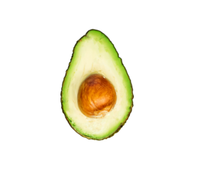 Halved avocado isolated on white