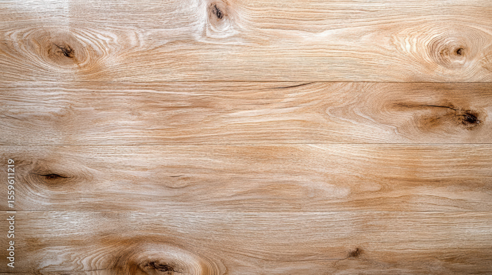 Poster smooth oak surface with visible knots and subtle grain patterns creates warm ambiance