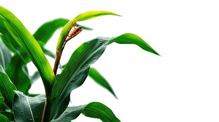 Corn Plant's Vibrant Life: An exquisite view of a young corn plant, demonstrating the vitality and natural elegance of this essential food source.