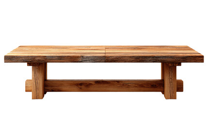 Handcrafted Rustic Wooden Table: A sturdy, handcrafted wooden table, showcasing a rustic design with visible wood grain and a natural finish.