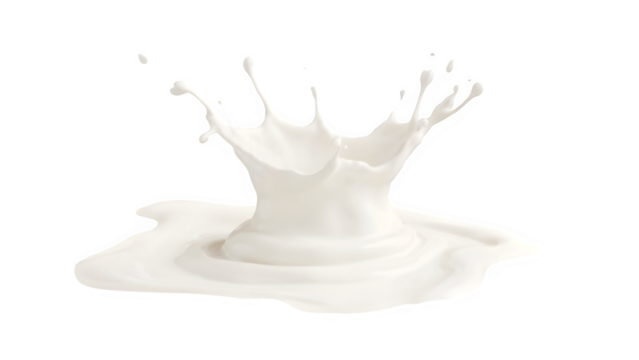 Take a look at this realistic vector illustration of a milk splash or round swirl. It depicts a natural dairy product, like yogurt or cream, in a crown splash with flying drops, perfect for packaging 