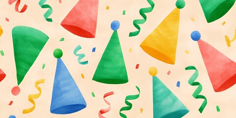 Fototapeta premium Party hats on a beige background