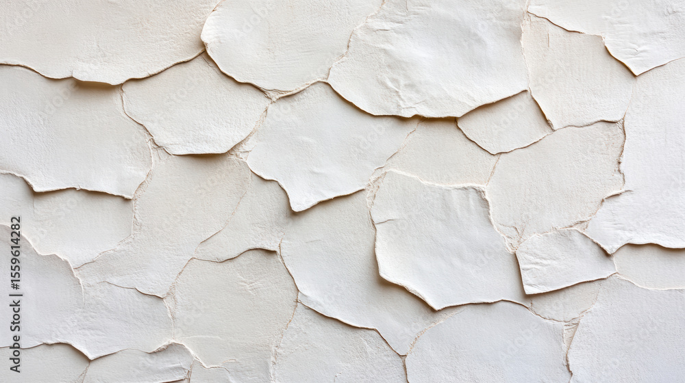 Poster textured wall with irregular plaster patches creating unique design
