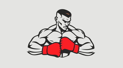 Boxer Badge Vector Set – Strong Fighter Mascots