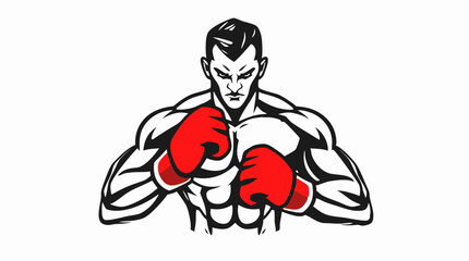 Boxer Badge Vector Set – Strong Fighter Mascots