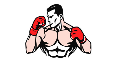 Boxer Badge Vector Set – Strong Fighter Mascots