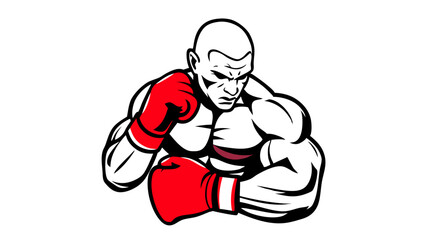 Boxer Badge Vector Set – Strong Fighter Mascots