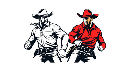 Cowboy Mascot Vector Set – Western Hero Icons