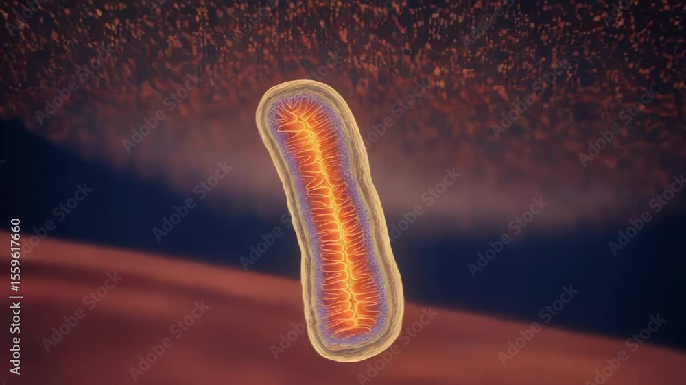 Aufkleber a microscopic view of a bacterial cell shows its intricate structure and biological components