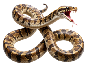 Boa Constrictor in Striking Pose with Open Mouth transparent background PNG