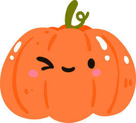 Kawaii Pumpkin Candle Illustration for Halloween Decor

