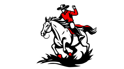 Cowboys and Horses – Western Action Vector Icons