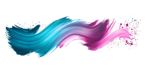 Gradient Stroke with Magenta and Turquoise Colors Isolated on Transparent Background for Artistic Design