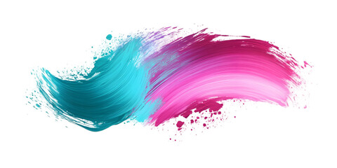 Gradient Stroke with Magenta and Turquoise Colors Isolated on Transparent Background for Artistic Design