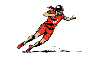 Dynamic American Football Player Vector Illustrations – Action, Speed, and Power