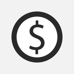 Obraz premium Simple black and white icon of a dollar coin with a dollar sign Adobe Illustrator Artwork
