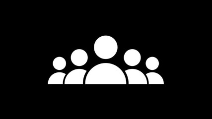 Group of five people icon isolated animation .Community icon,Business and team work icon animation . - Powered by Adobe