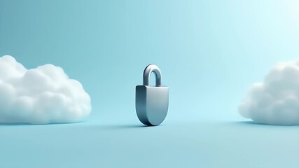 A silver padlock designed in the shape of a cloud, symbolizing cloud security, data privacy, and digital protection. - Powered by Adobe