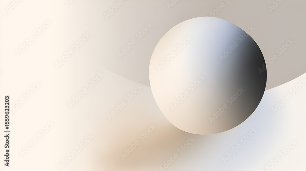Aufkleber floating sphere with soft shadow on neutral gradient background graphic