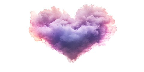 Fototapeta premium Heart Shaped Cloud with Gradient Light Isolated on Transparent Background for Romantic and Conceptual Design